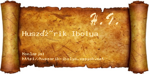Huszárik Ibolya névjegykártya