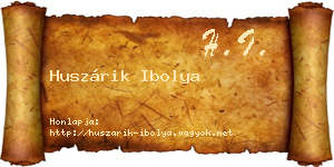Huszárik Ibolya névjegykártya